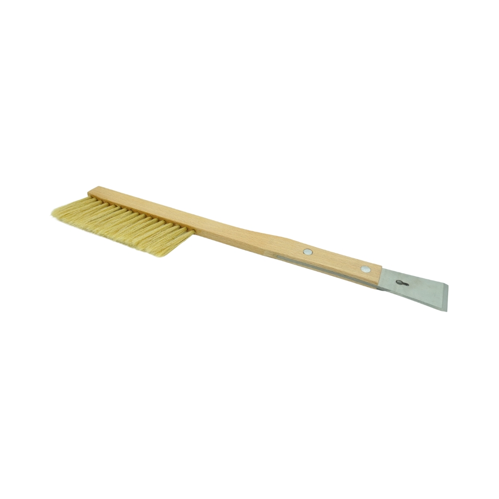 Abkehrbesen Mit Stockmeißel – 2-in-1 Bienenwerkzeug Aus Holz & Edelstahl